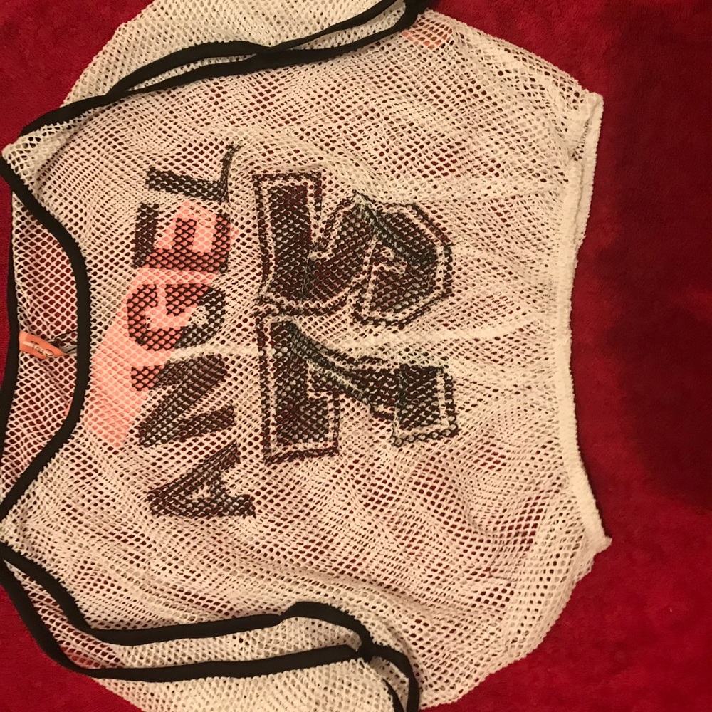 Netted shirt black &white sleeves cut